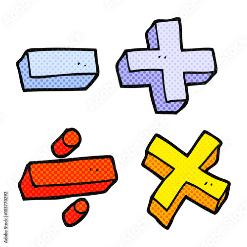 cartoon math symbols