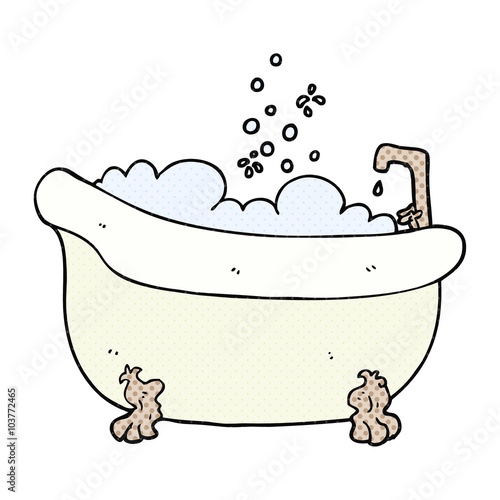 cartoon bath full of water