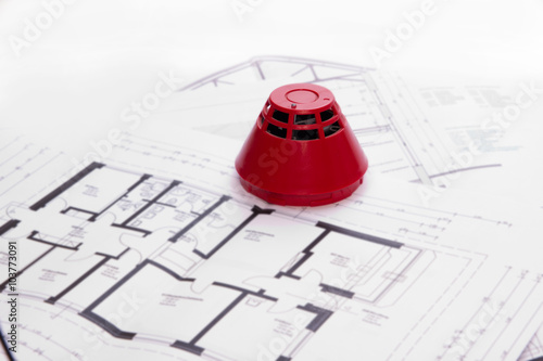 Rauchmelder mit Gebäudeplan