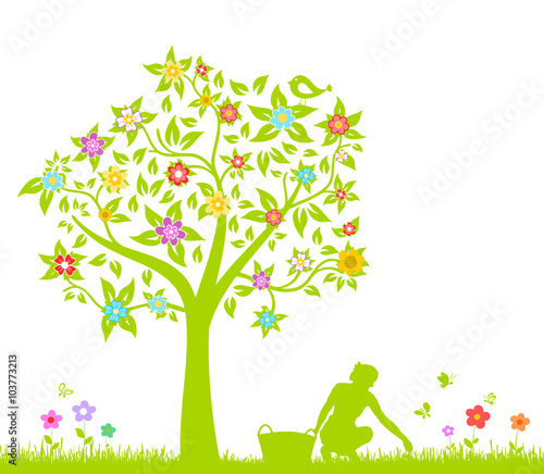 Gartenarbeit im Frühling
