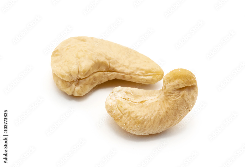 cashew nuts on white background cashew nuts on white background