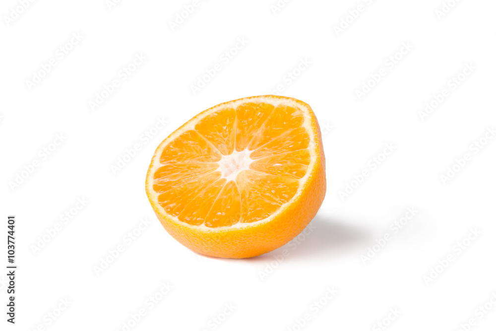 an orange cut in half on a white background an orange cut in half on a white background