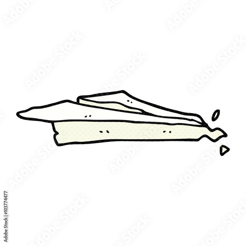 cartoon crumpled paper plane