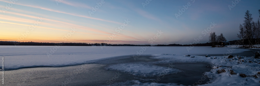 Winter-scene at the lake