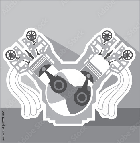 V8 engine cross section 
