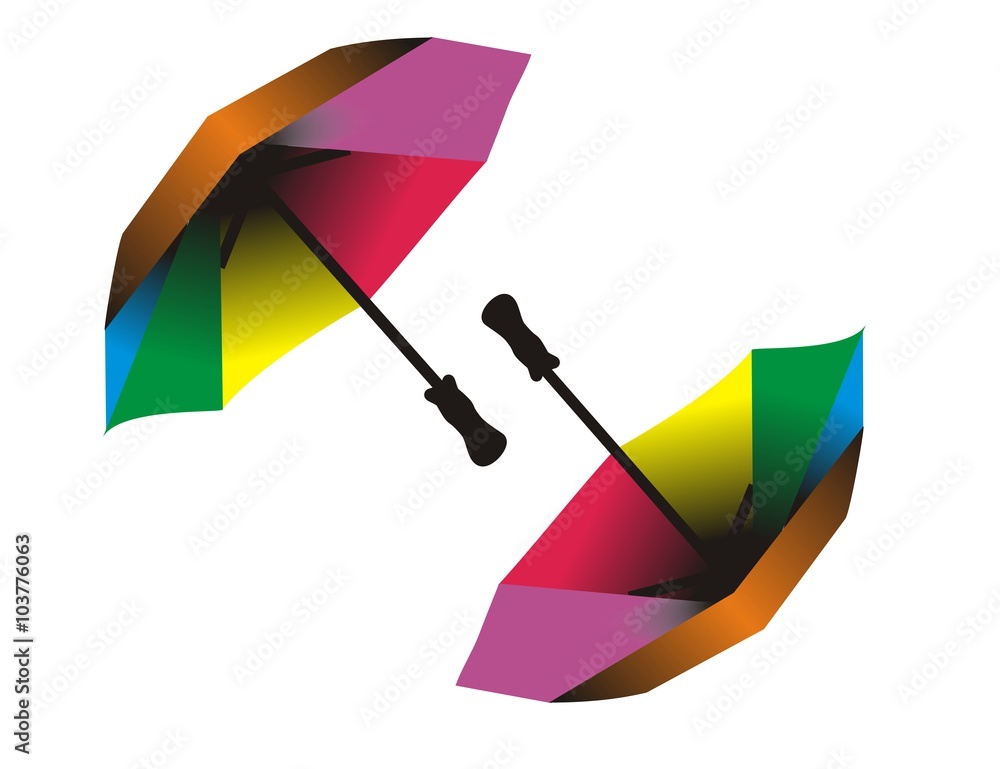 Kolorowe parasole - obrazy, fototapety, plakaty 