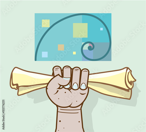 Human hand holds a paper roll secret article