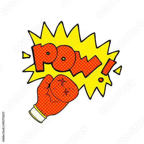 cartoon boxing glove punching