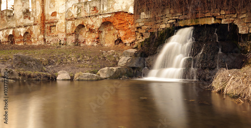 Waterfall in Olexandria Park, Bila Tserkva, Ukraine