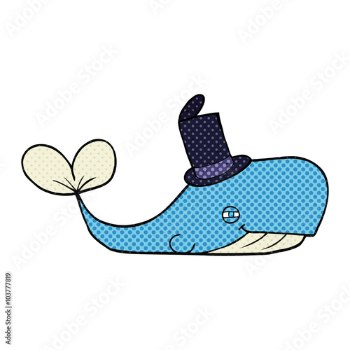 cartoon whale wearing hat