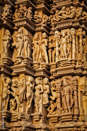 Sculptures on Khajuraho temples