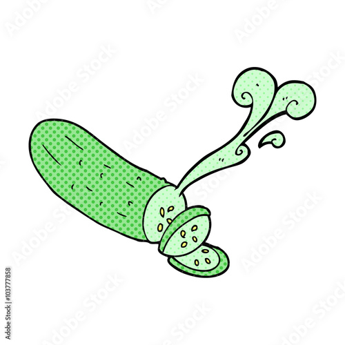 cartoon sliced cucumber