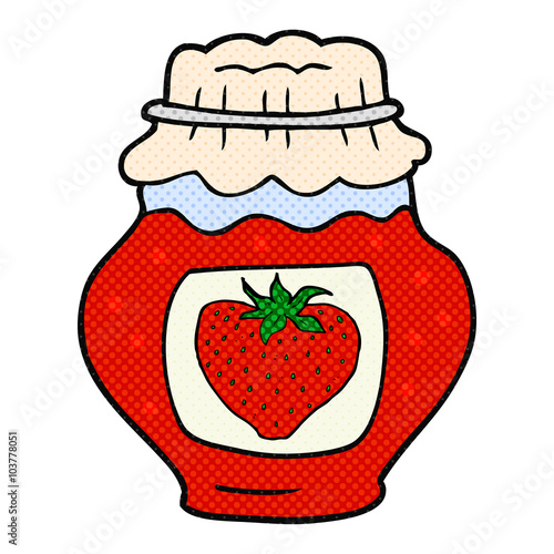 cartoon jar of strawberry jam