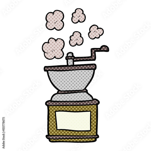 cartoon coffee bean grinder