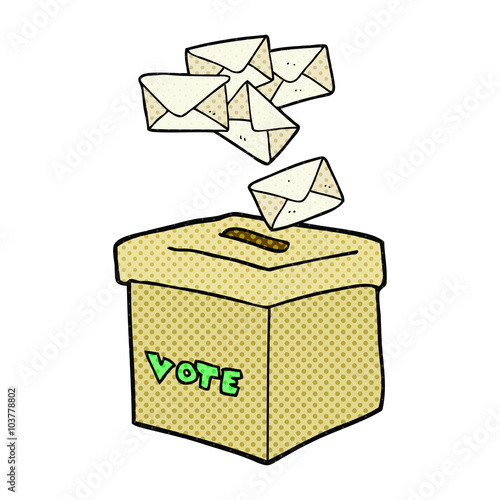 cartoon ballot box