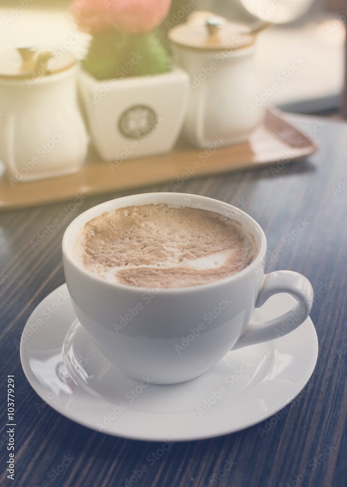 cup of coffee on table