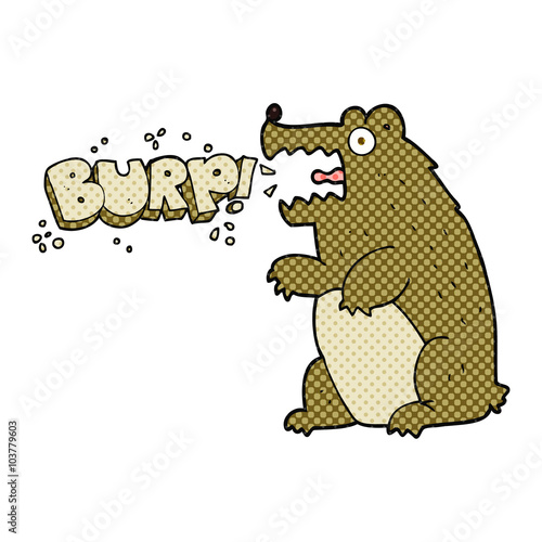 cartoon bear burping