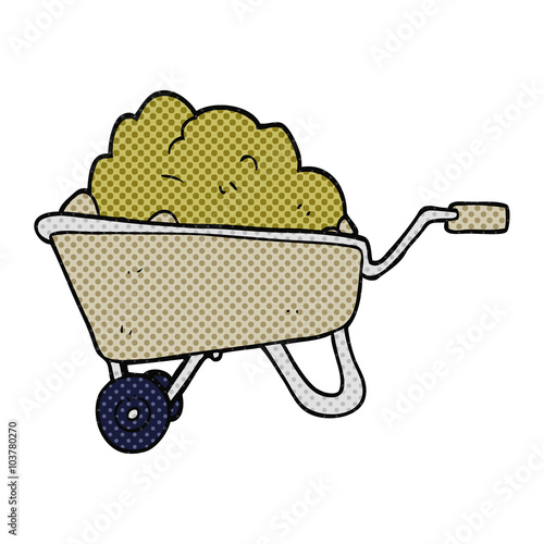 cartoon wheelbarrow full of dirt
