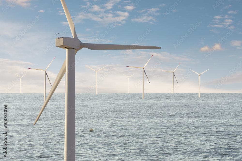 Offshore Windkraft Anlage auf dem Meer