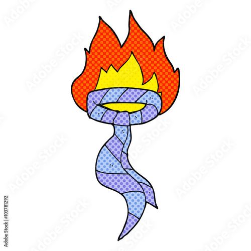 cartoon burning work tie