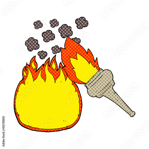 cartoon flaming torch