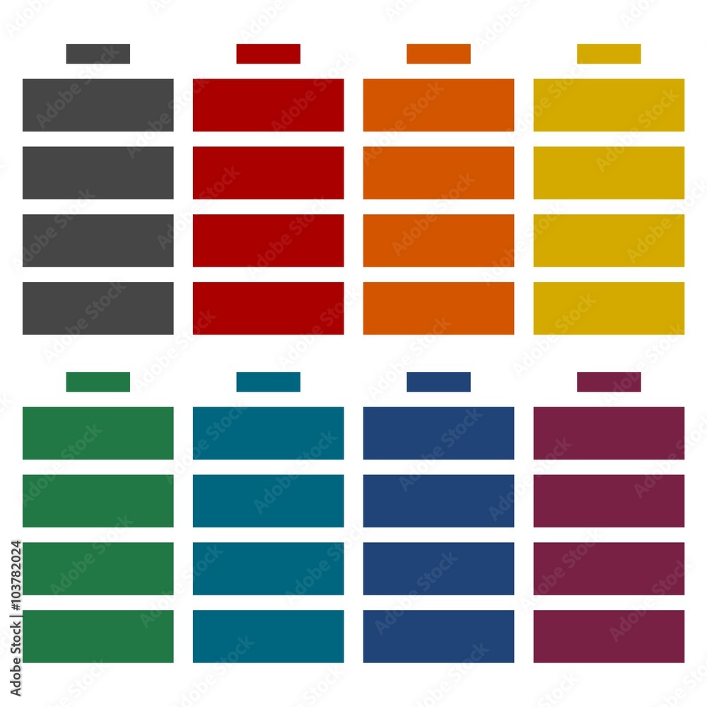 Full battery icons set Stock Vector | Adobe Stock