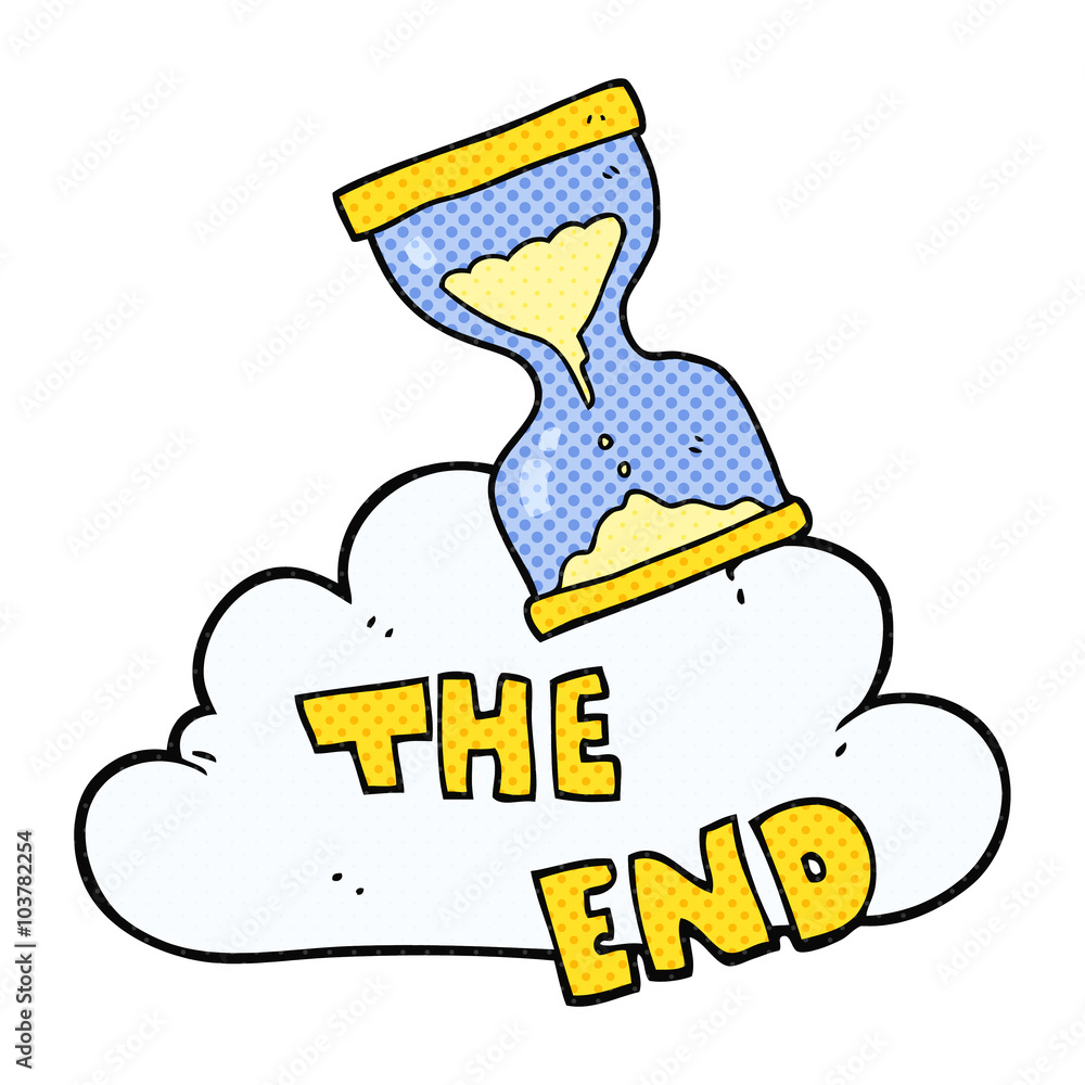 cartoon sand timer hourglass the end symbol cartoon sand timer hourglass the end symbol