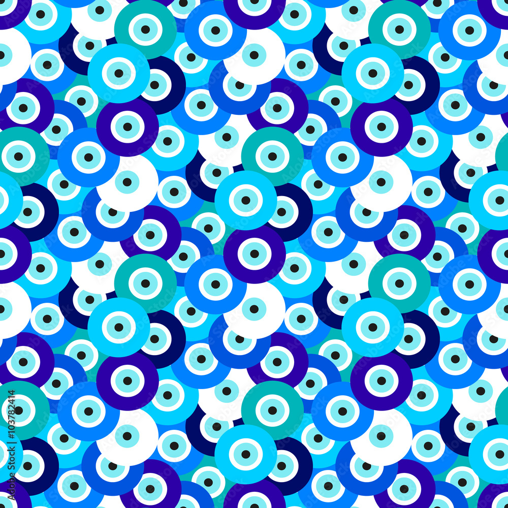 Seamless pattern with evil eye
