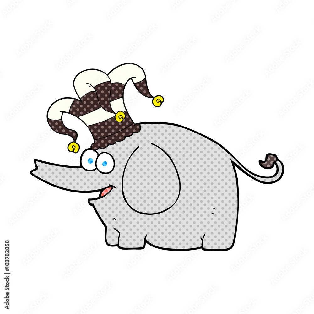 cartoon elephant wearing circus hat cartoon elephant wearing circus hat