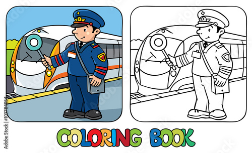 Funny railroader. Coloring book