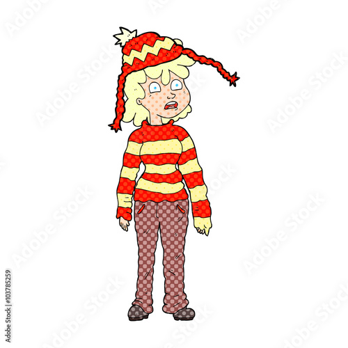 comic book style cartoon teenager