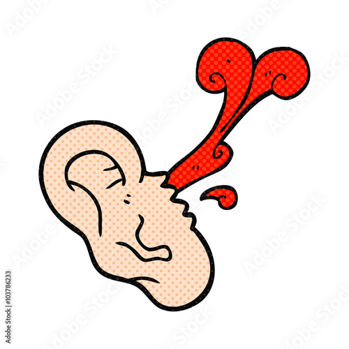 comic book style cartoon severed ear