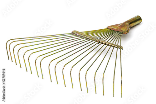 Obraz na płótnie Rake isolated on white background