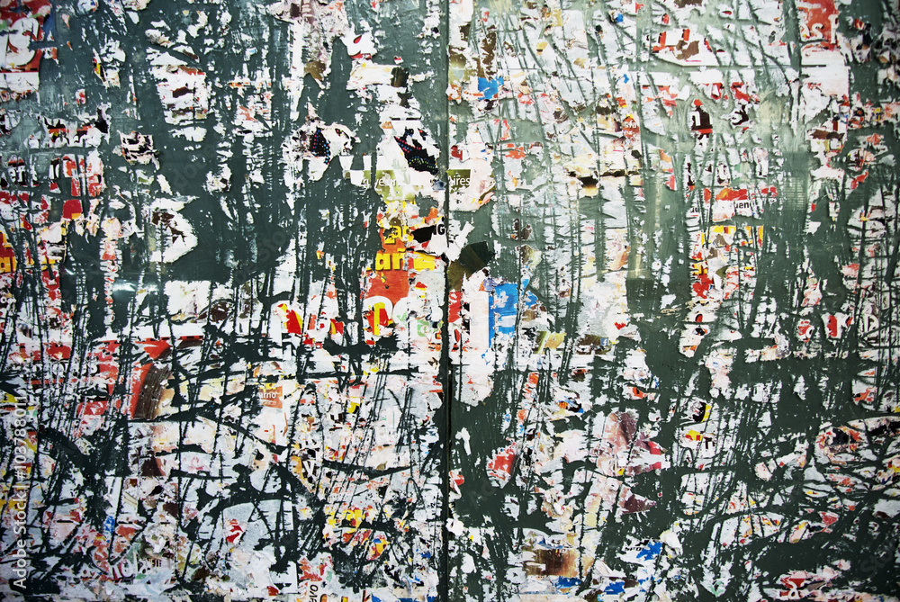 Fototapeta premium Random background collage paper texture on wall