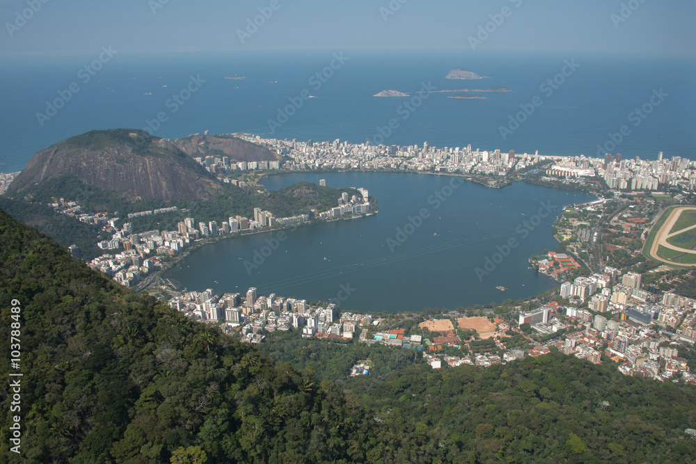 Fototapeta premium Aerial view over Rio de Janeiro