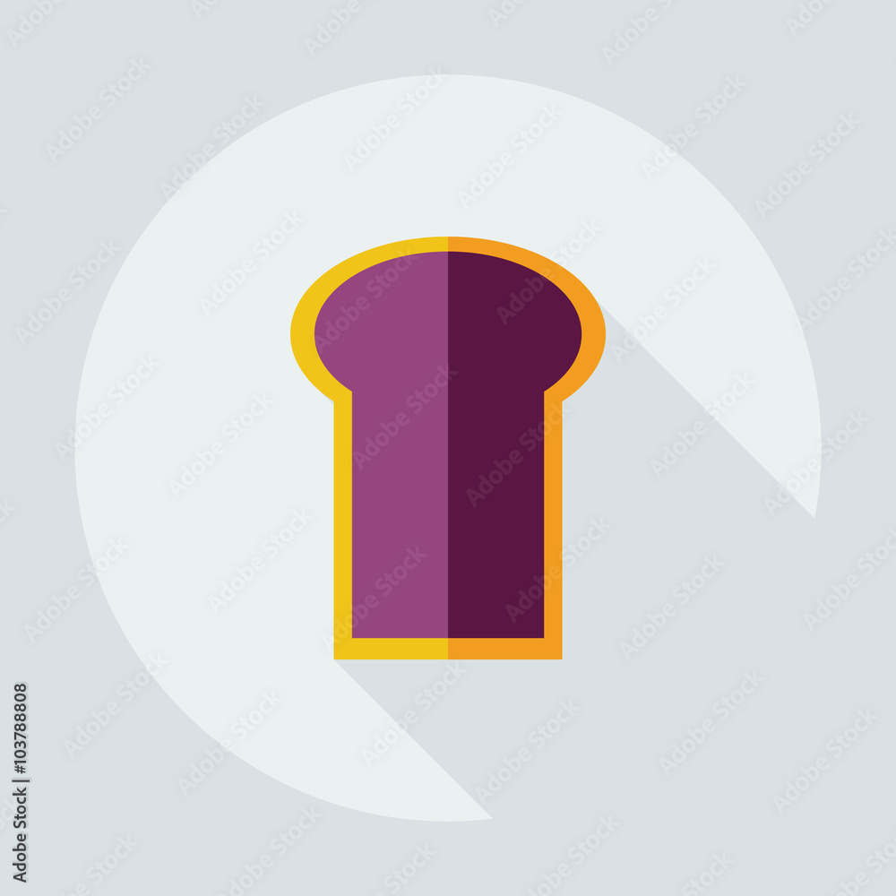 Flat modern design with shadow icons a piece of bread Flat modern design with shadow icons a piece of bread