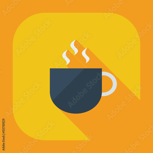 Flat modern design with shadow icons coffee