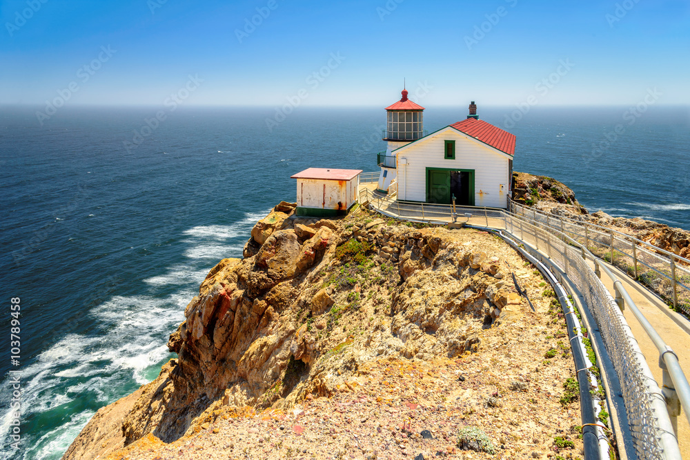 Point Reyes Lighthouse, lighthouse on the rock. San Francisco area, California