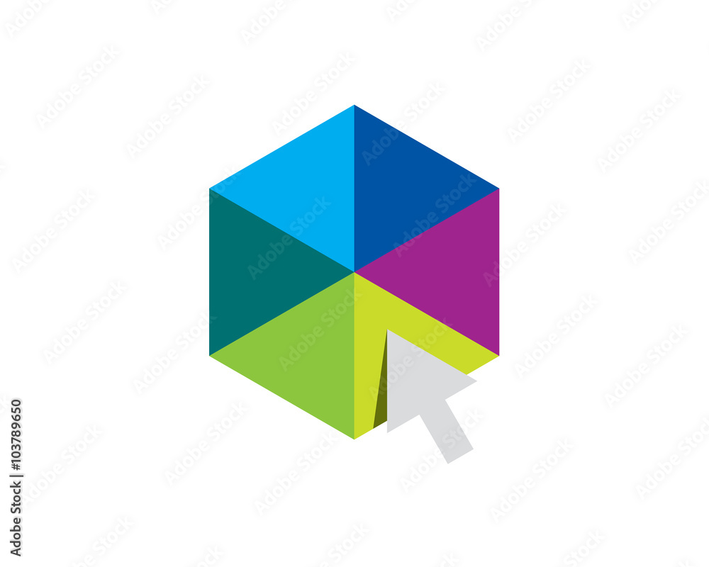 hexagon cube colorful cursor