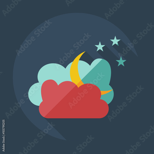 Flat modern design with shadow icons Muslim heaven