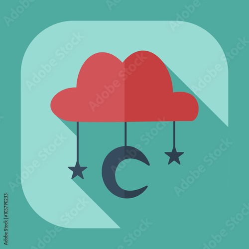 Flat modern design with shadow icons Muslim heaven