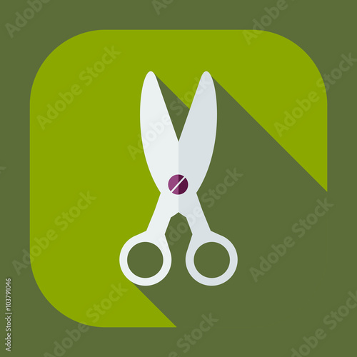 Flat modern design with shadow icons scissors