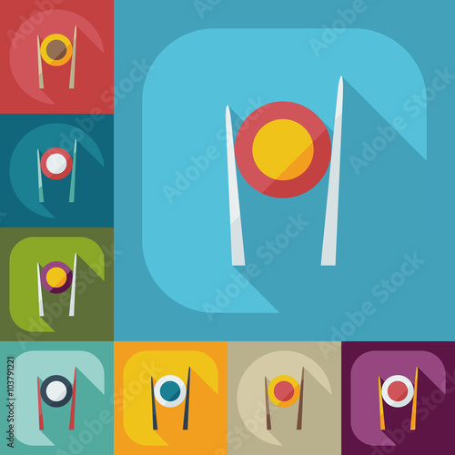 Flat modern design with shadow icons Japanese sushi