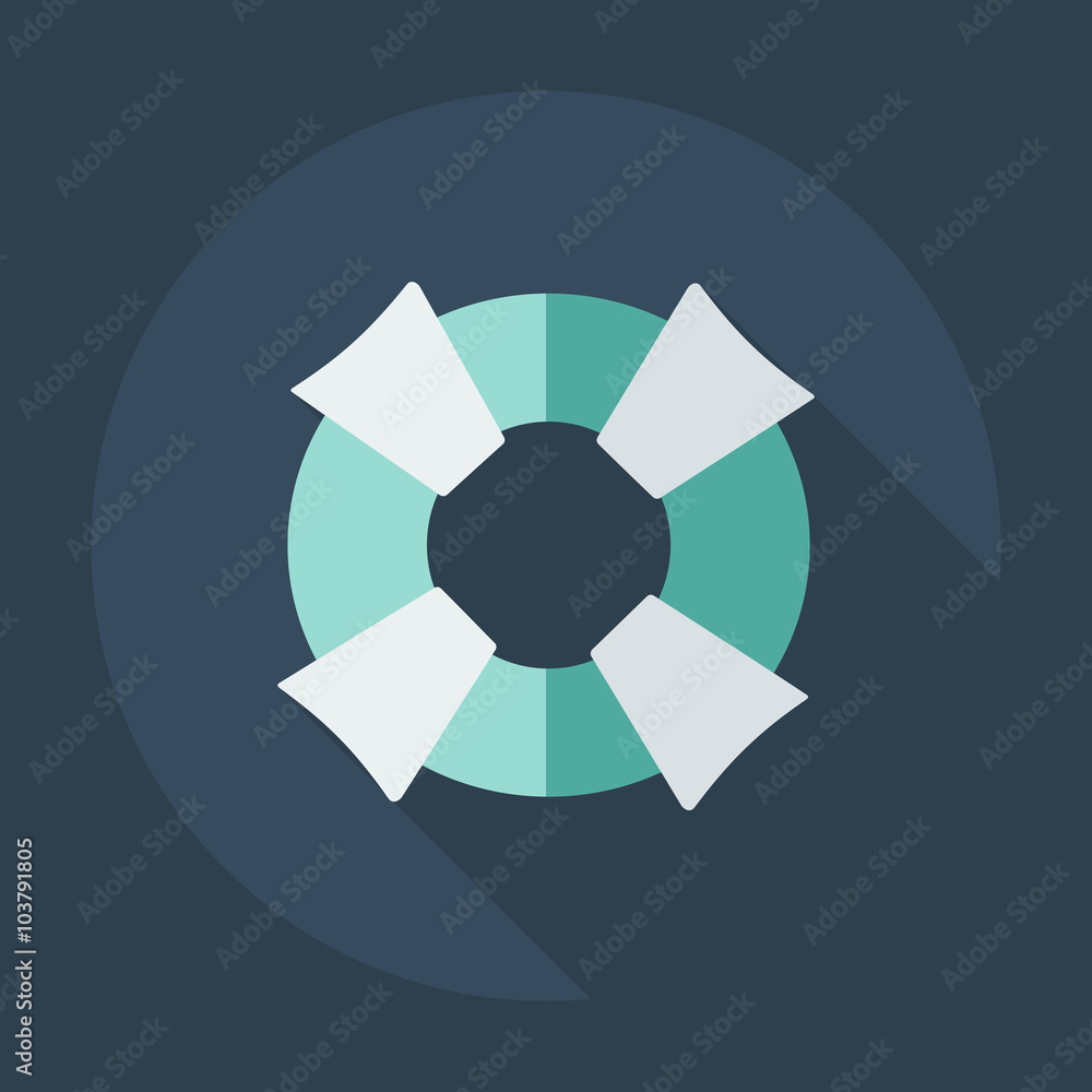 Flat modern design with shadow icons life preserver Flat modern design with shadow icons life preserver