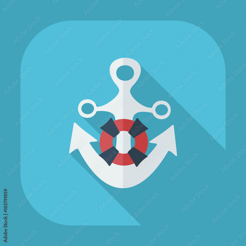 Flat modern design with shadow icons anchor Flat modern design with shadow icons anchor