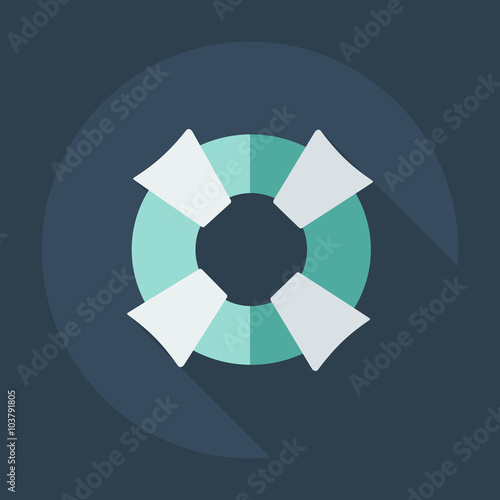 Flat modern design with shadow icons life preserver