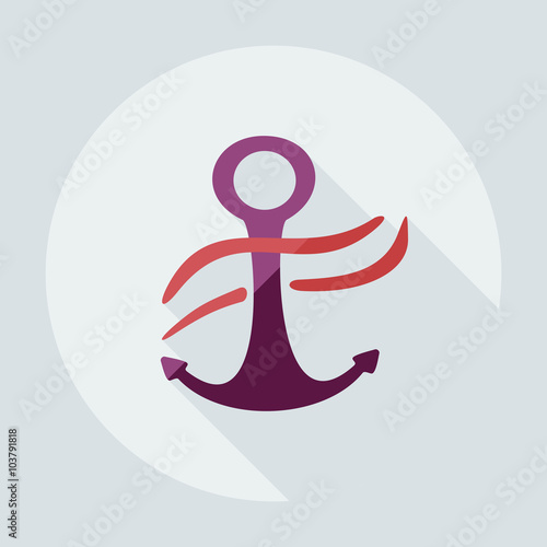 Flat modern design with shadow icons anchor