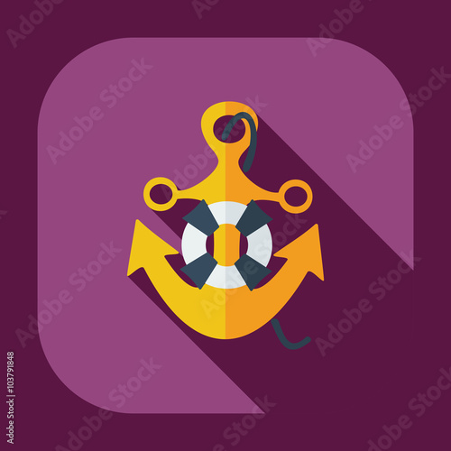 Flat modern design with shadow icons anchor