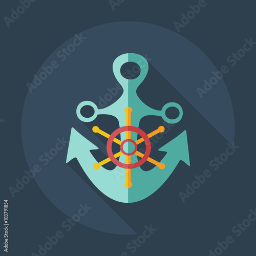 Flat modern design with shadow icons anchor