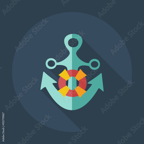 Flat modern design with shadow icons anchor